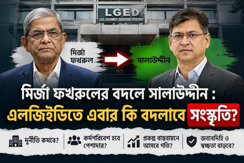 মির্জা ফখরুলের পর সালাউদ্দীন: এলজিইডিতে সংস্কার ও পরিবর্তনের কতটা আশা? এলজিইডিতে নতুন নেতৃত্ব, পুরোনো সংস্কৃতি কি বদলাবে?
